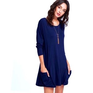 Long Sleeve Pocket Midi Dress